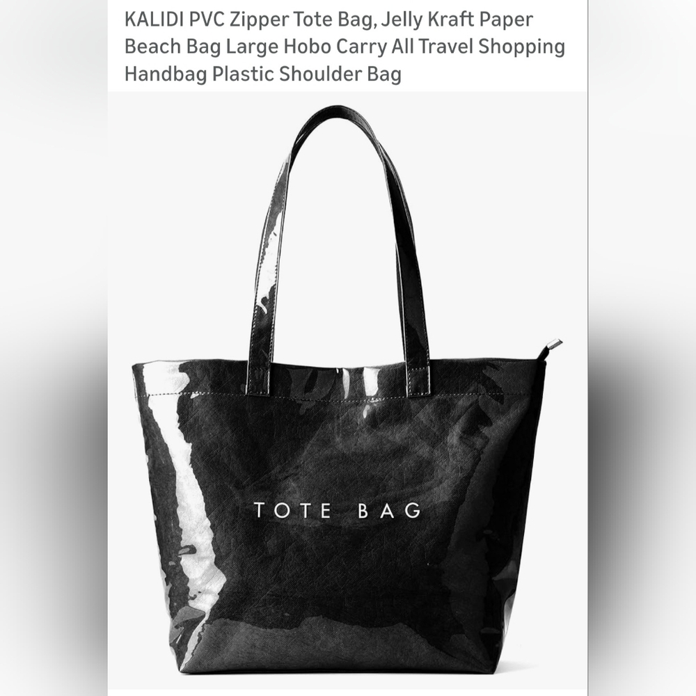 Kali Black Glossy PVC Tote